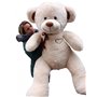 Nounours en peluche énorme Teddy Bear 75+85 crème-marron