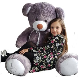 Nounours en peluche énorme Teddy Bear 75+85 gris