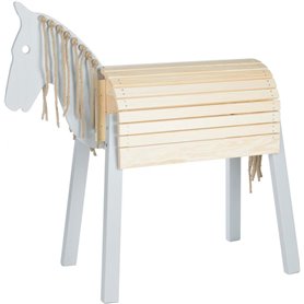 cheval bois naturel - couleur gris