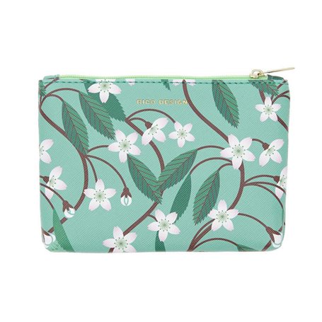 Pochette a zip Fleur de cerisier 10 x 14 cm