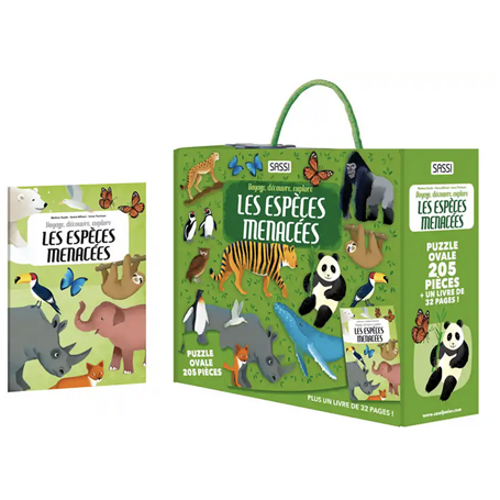 Les especes menacees de la planete - Puzzle ovale 205 pièces