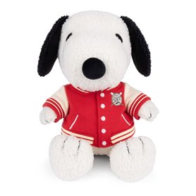 Peluche Snoopy assis avec bombers universitaire