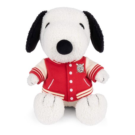 Peluche Snoopy assis avec bombers universitaire