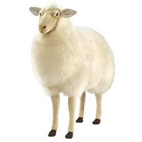 Hansa Peluche Geante Mouton Ecru 90 cm H 100 cm L