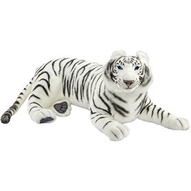 Hansa Peluche Géante Tigre Blanc Couche 100cmL