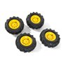 Rolly Toys Trac Air Tyres 4 Pneus de Tracteur Noir et Jaune