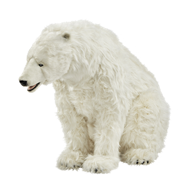 Hansa Peluche Geante Ours Polaire Assis 92 cm H et 155 cm L