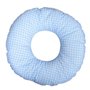 Coussin rond post natal bleu à carreaux