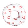 Coussin rond post natal - coeurs rouges sur fond blanc - rouge