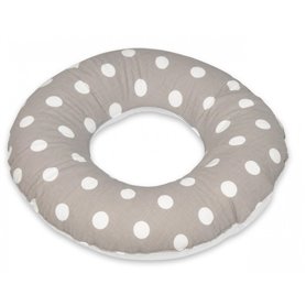 Coussin rond post natal pois de gris