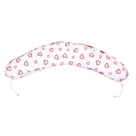 Coussin maternité pre/post natal usages multiples coeurs rouges sur fond blanc - rouge