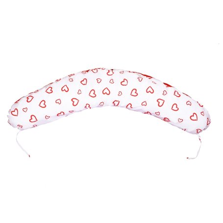 Coussin maternité pre/post natal usages multiples coeurs rouges sur fond blanc - rouge