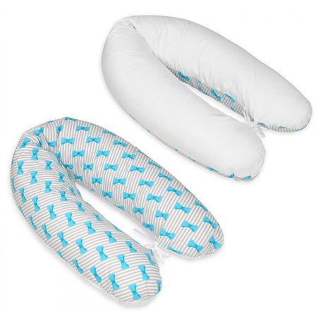 Coussin maternité pre/post natal usages multiples noeuds papillons  blanc