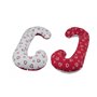 Coussin usages multiples coeurs blancs sur fond rouge - coeurs rouges sur f