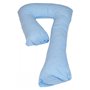 Coussin d'accouchement pre/post natal bleu à carreaux