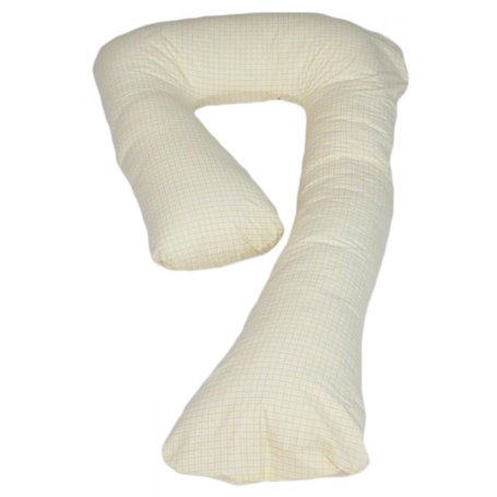 Coussin d'accouchement pre/post natal beige à carreaux