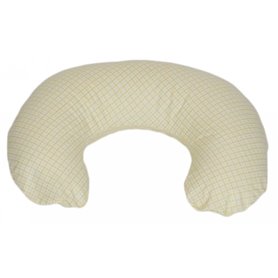 Coussin appui-tête beige à carreaux