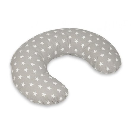 Coussin appui-tête étoiles blanches sur fond gris