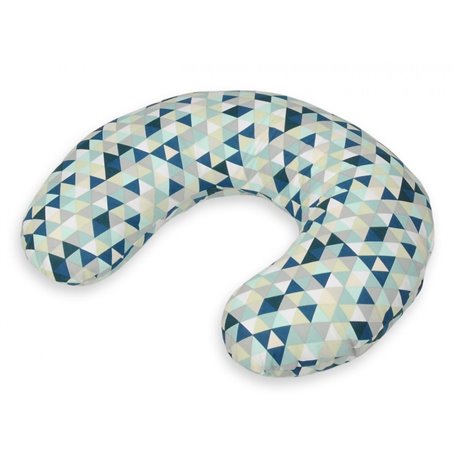 Coussin appui-tête triangles bleus