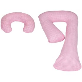 Ensemble coussins pre/post natal usages multiples confortable rose à carreaux