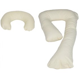 Ensemble coussins pre/post natal usages multiples confortable beige à carreaux