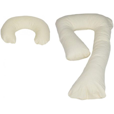 Ensemble coussins pre/post natal usages multiples confortable beige à carreaux