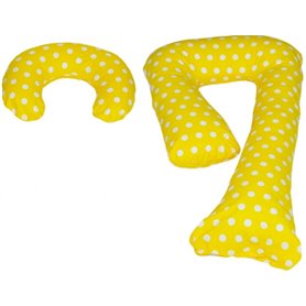 Ensemble coussins pre/post natal usages multiples confortable pois de jaune