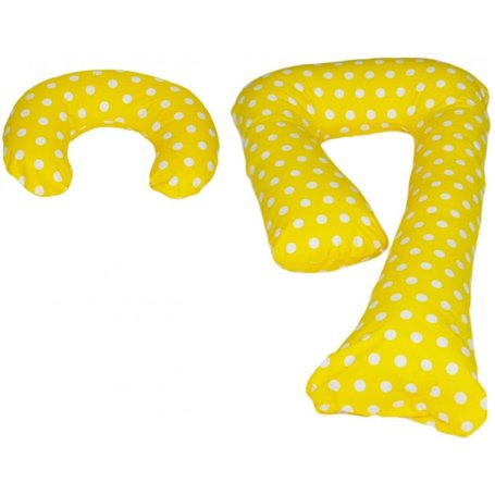 Ensemble coussins pre/post natal usages multiples confortable pois de jaune