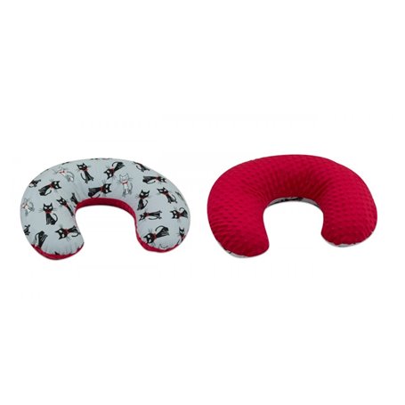 Coussin C dallaitement chatons 1  rouge