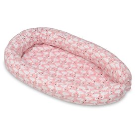 Cocon gigoteuse motif cygnes - rose