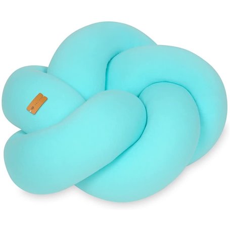 Coussin oreiller décoratif tresse turquoise