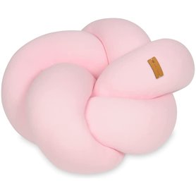 Coussin oreiller décoratif tresse rose clair