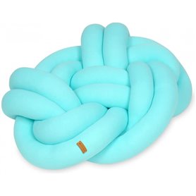 Coussin oreiller décoratif tresse turquoise