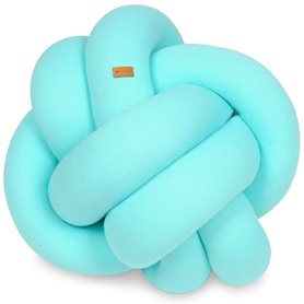 Coussin oreiller décoratif tresse turquoise