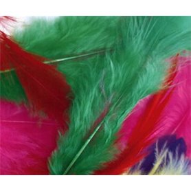 Petit sachet 20 plumes de 7cm colorees