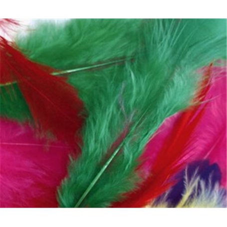 Petit sachet 20 plumes de 7cm colorees