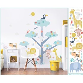 Walltastic 46474 Arbre a Stickers Animaux du Safari