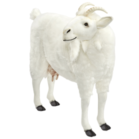 Hansa Peluche Geante Chevre blanche 90 cm H 103 cm L