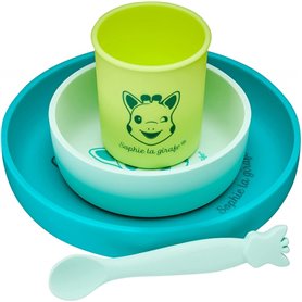 Set repas silicone Azur Sophie la girafe