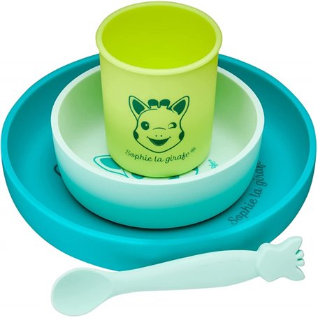 Set repas silicone Azur Sophie la girafe