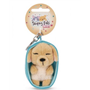 PELUCHE PORTE-CLES 8 CM - CHIEN CARAMEL ENDORMI