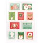 10 stickers timbres Noel effet 3D glitter