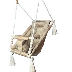 Balançoire inclinable - Velours Camel Beige