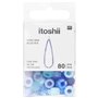 Itoshii pack de 80 perles Ponii bleu mix