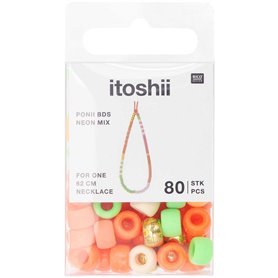 Itoshii pack de 80 perles Ponii neon mix