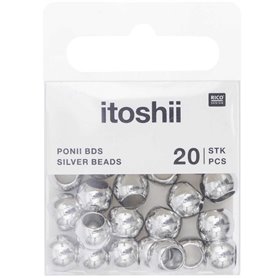 Itoshii pack 20 perles Ponii perle couleur argent