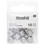 Itoshii pack 10 perles ponii polygone couleur argent