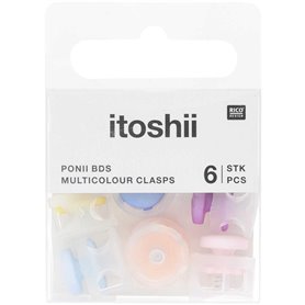 Itoshii pack de 6 claps de cordon couleur assortis