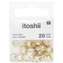 Itoshii pack 20 perles ponii ronde dore