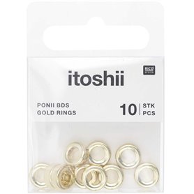 Itoshii pack de 10 perles ponii anneau dore